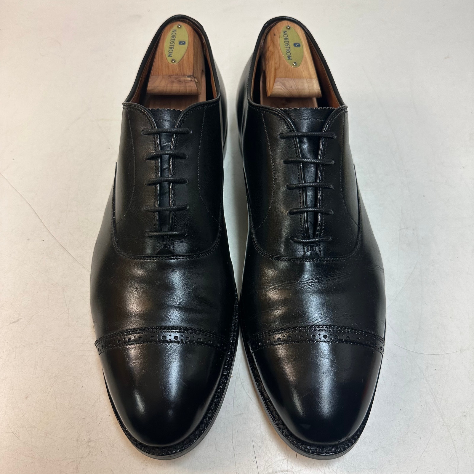 Fully Resoled Adlen 901 Perf Tip Bal Oxford (Black Calf) Hassis Made In Usa 12 D